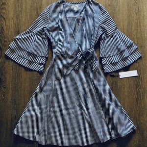 Calvin Klein Wrap Check Gingham Dress Size 4
